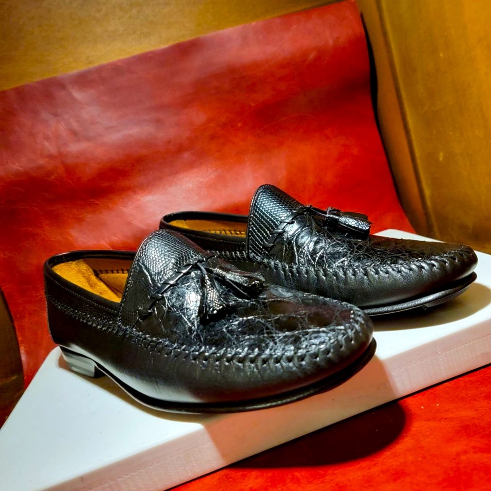 Vintage Mezlan Genuine Alligator Loafers 8M